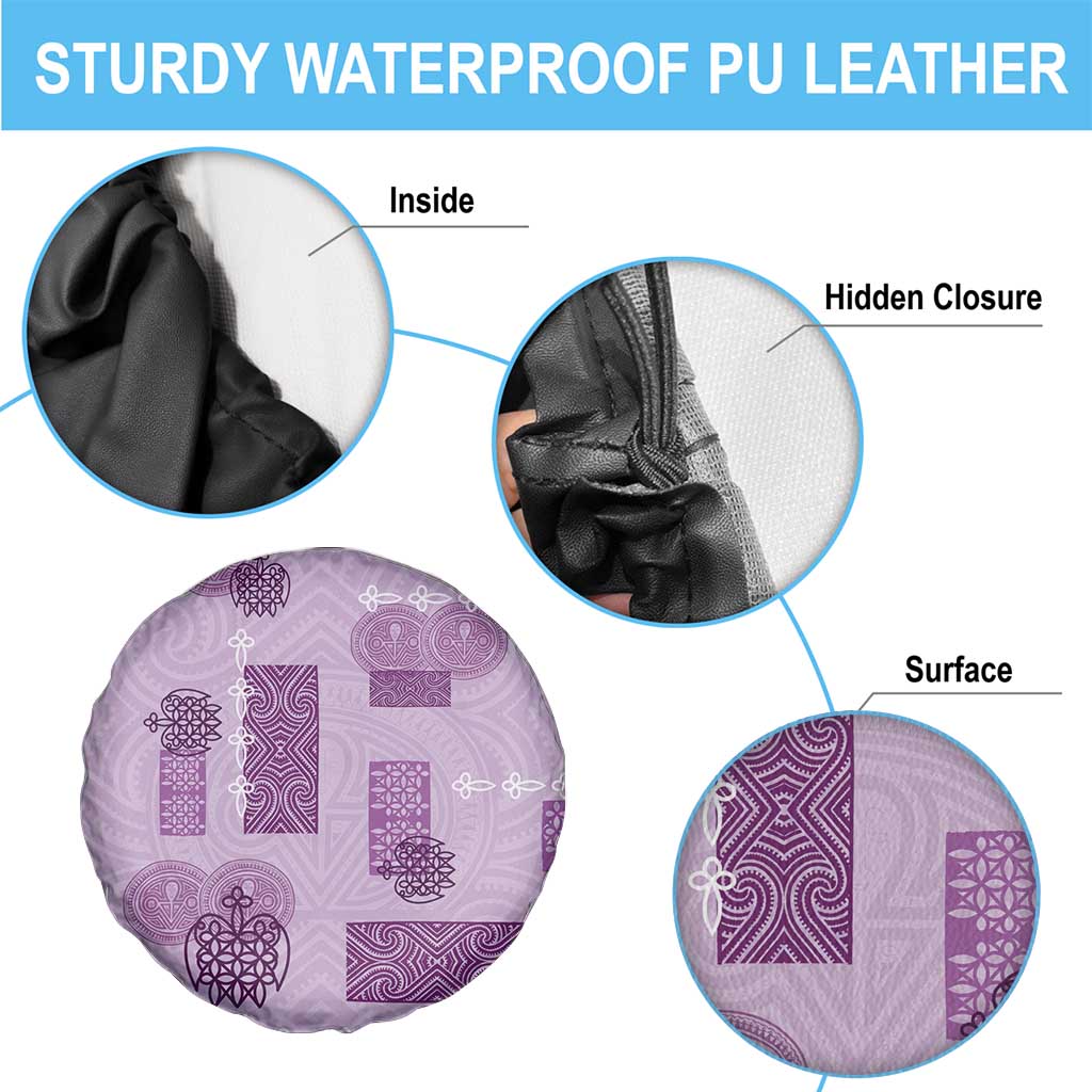 Vintage Lapita Spare Tire Cover Iconic Double Face Pattern Violet LT05 - Polynesian Pride