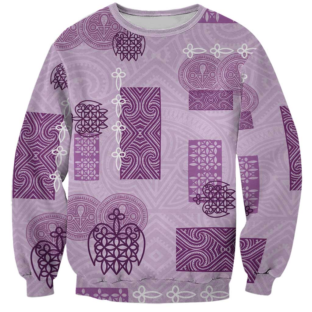 Vintage Lapita Sweatshirt Iconic Double Face Pattern Violet LT05 Unisex Violet - Polynesian Pride