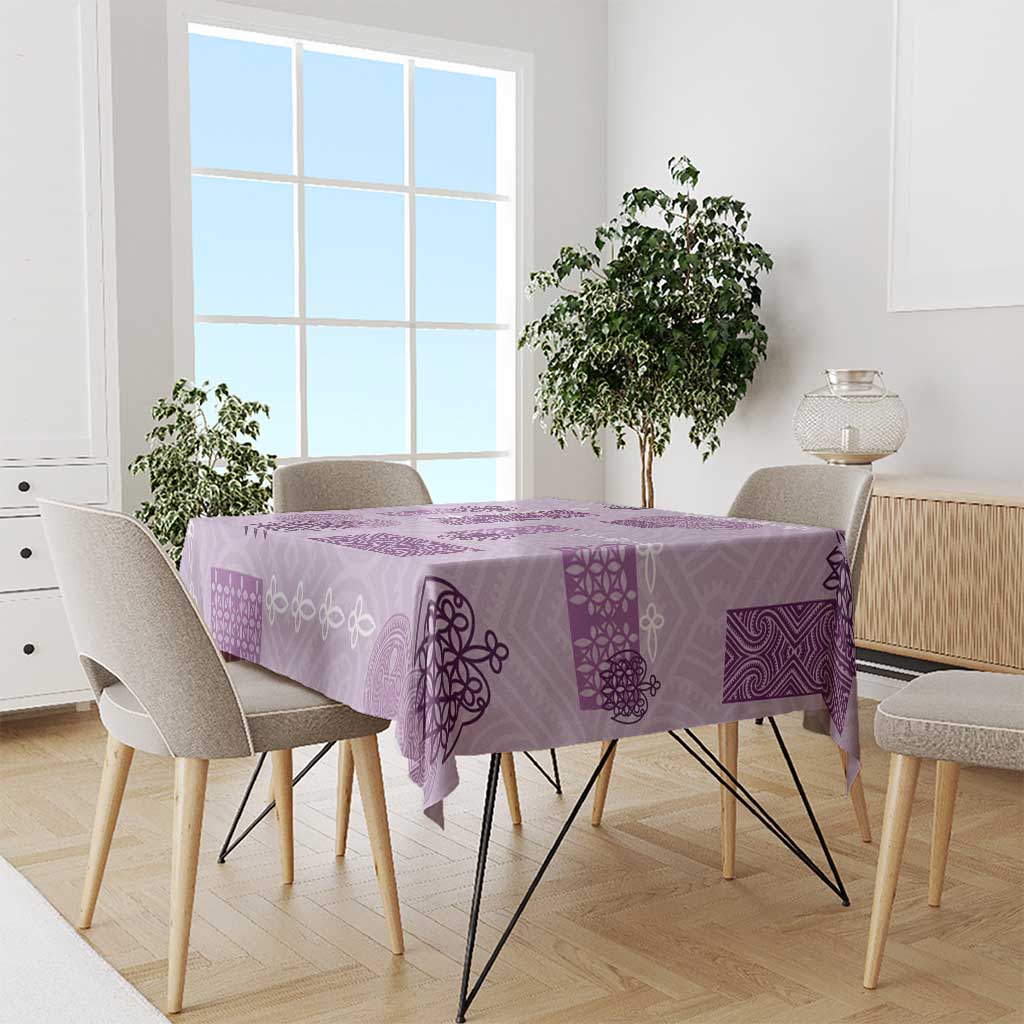 Vintage Lapita Tablecloth Iconic Double Face Pattern Violet LT05 - Polynesian Pride