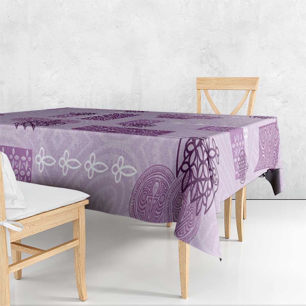 Vintage Lapita Tablecloth Iconic Double Face Pattern Violet LT05 - Polynesian Pride