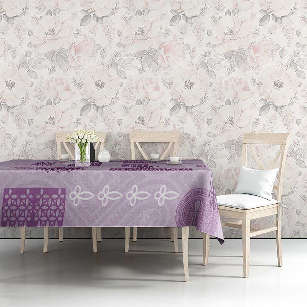 Vintage Lapita Tablecloth Iconic Double Face Pattern Violet LT05 - Polynesian Pride