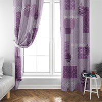Vintage Lapita Window Curtain Iconic Double Face Pattern Violet LT05 - Polynesian Pride