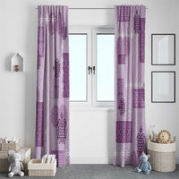 Vintage Lapita Window Curtain Iconic Double Face Pattern Violet LT05 - Polynesian Pride