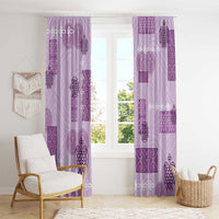 Vintage Lapita Window Curtain Iconic Double Face Pattern Violet LT05 - Polynesian Pride