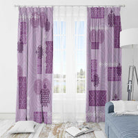 Vintage Lapita Window Curtain Iconic Double Face Pattern Violet LT05 - Polynesian Pride
