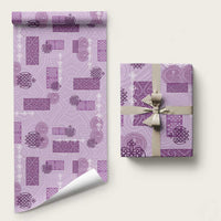 Vintage Lapita Wrapping Paper Iconic Double Face Pattern Violet LT05 58" × 23" Violet - Polynesian Pride