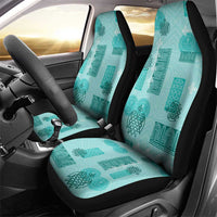 Vintage Lapita Car Seat Cover Iconic Double Face Pattern Turquoise LT05 - Polynesian Pride