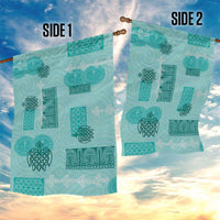 Vintage Lapita Garden Flag Iconic Double Face Pattern Turquoise LT05 - Polynesian Pride