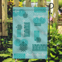 Vintage Lapita Garden Flag Iconic Double Face Pattern Turquoise LT05 Garden Flag Turquoise - Polynesian Pride