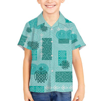 Vintage Lapita Hawaiian Shirt Iconic Double Face Pattern Turquoise LT05 - Polynesian Pride