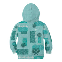 Vintage Lapita Kid Hoodie Iconic Double Face Pattern Turquoise LT05 - Polynesian Pride