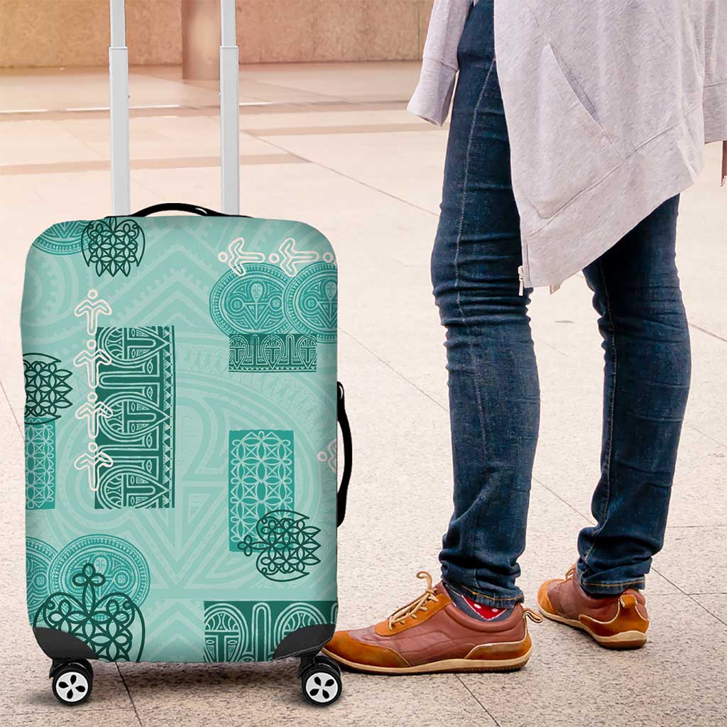 Vintage Lapita Luggage Cover Iconic Double Face Pattern Turquoise