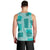 Vintage Lapita Men Tank Top Iconic Double Face Pattern Turquoise LT05