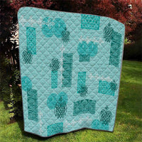 Vintage Lapita Quilt Iconic Double Face Pattern Turquoise LT05 - Polynesian Pride