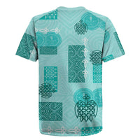 Vintage Lapita Rugby Jersey Iconic Double Face Pattern Turquoise LT05 - Polynesian Pride