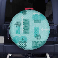 Vintage Lapita Spare Tire Cover Iconic Double Face Pattern Turquoise LT05 No hole Turquoise - Polynesian Pride