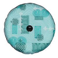 Vintage Lapita Spare Tire Cover Iconic Double Face Pattern Turquoise LT05 - Polynesian Pride
