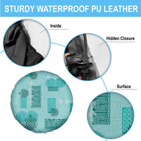 Vintage Lapita Spare Tire Cover Iconic Double Face Pattern Turquoise LT05 - Polynesian Pride