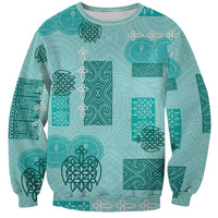 Vintage Lapita Sweatshirt Iconic Double Face Pattern Turquoise LT05 Unisex Turquoise - Polynesian Pride
