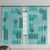 Vintage Lapita Window Curtain Iconic Double Face Pattern Turquoise