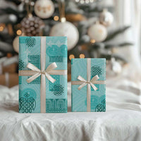 Vintage Lapita Wrapping Paper Iconic Double Face Pattern Turquoise LT05 - Polynesian Pride