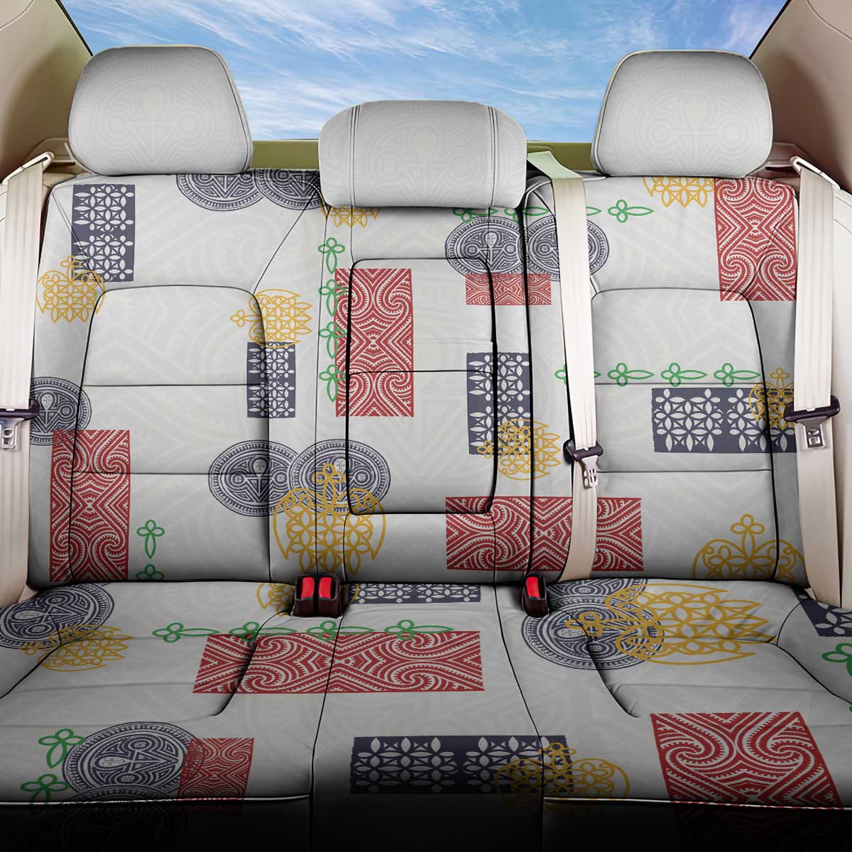 Vintage Lapita Back Car Seat Cover Iconic Double Face Pattern LT05 One Size Colorful - Polynesian Pride