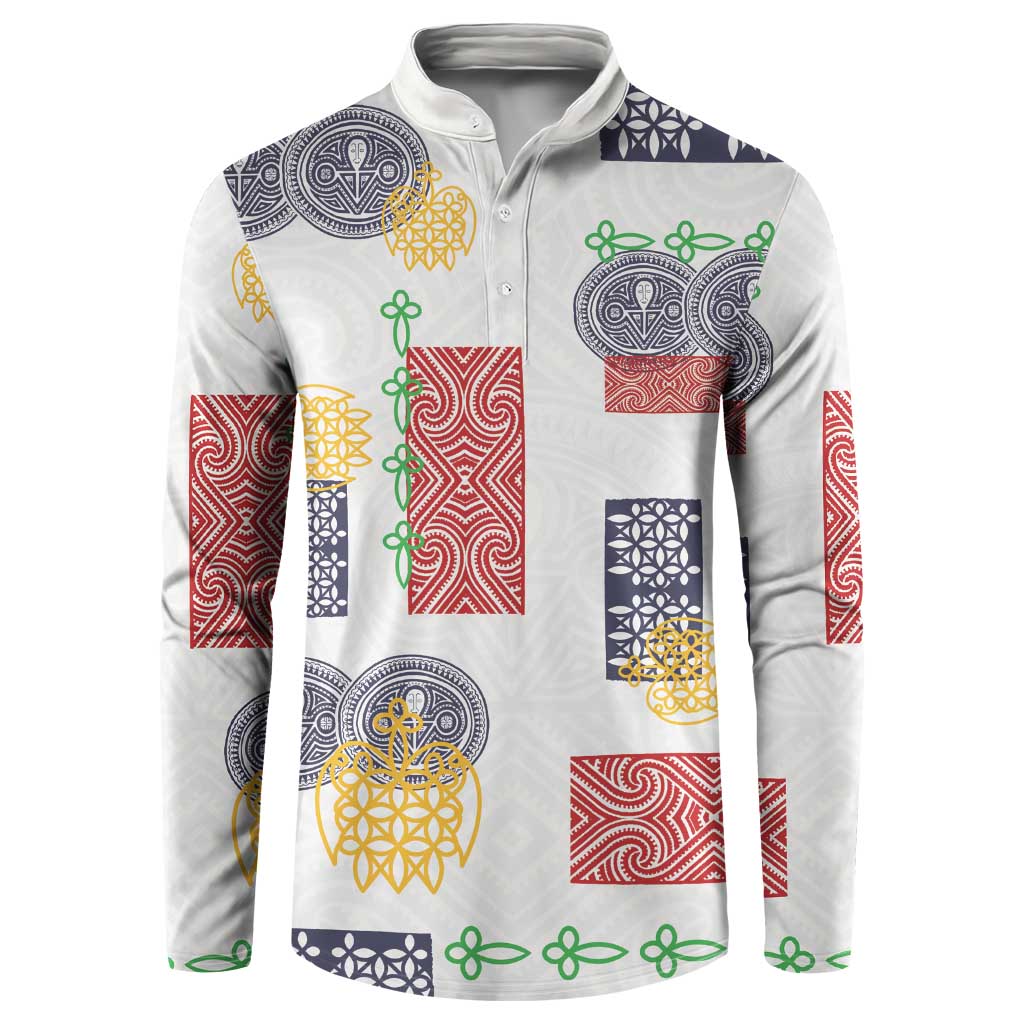Vintage Lapita Button Sweatshirt Iconic Double Face Pattern LT05 Colorful - Polynesian Pride
