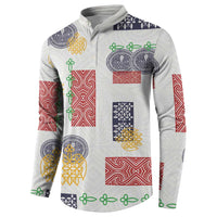 Vintage Lapita Button Sweatshirt Iconic Double Face Pattern LT05 - Polynesian Pride