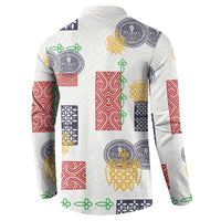 Vintage Lapita Button Sweatshirt Iconic Double Face Pattern LT05 - Polynesian Pride