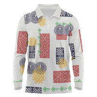 Vintage Lapita Long Sleeve Polo Shirt Iconic Double Face Pattern LT05 Colorful - Polynesian Pride