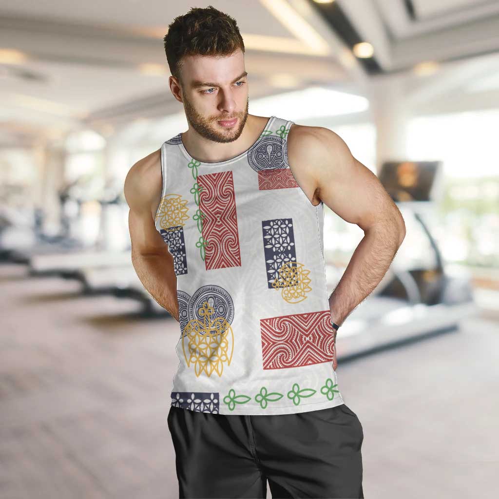 Vintage Lapita Men Tank Top Iconic Double Face Pattern LT05 Colorful - Polynesian Pride