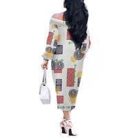Vintage Lapita Off The Shoulder Long Sleeve Dress Iconic Double Face Pattern LT05 - Polynesian Pride