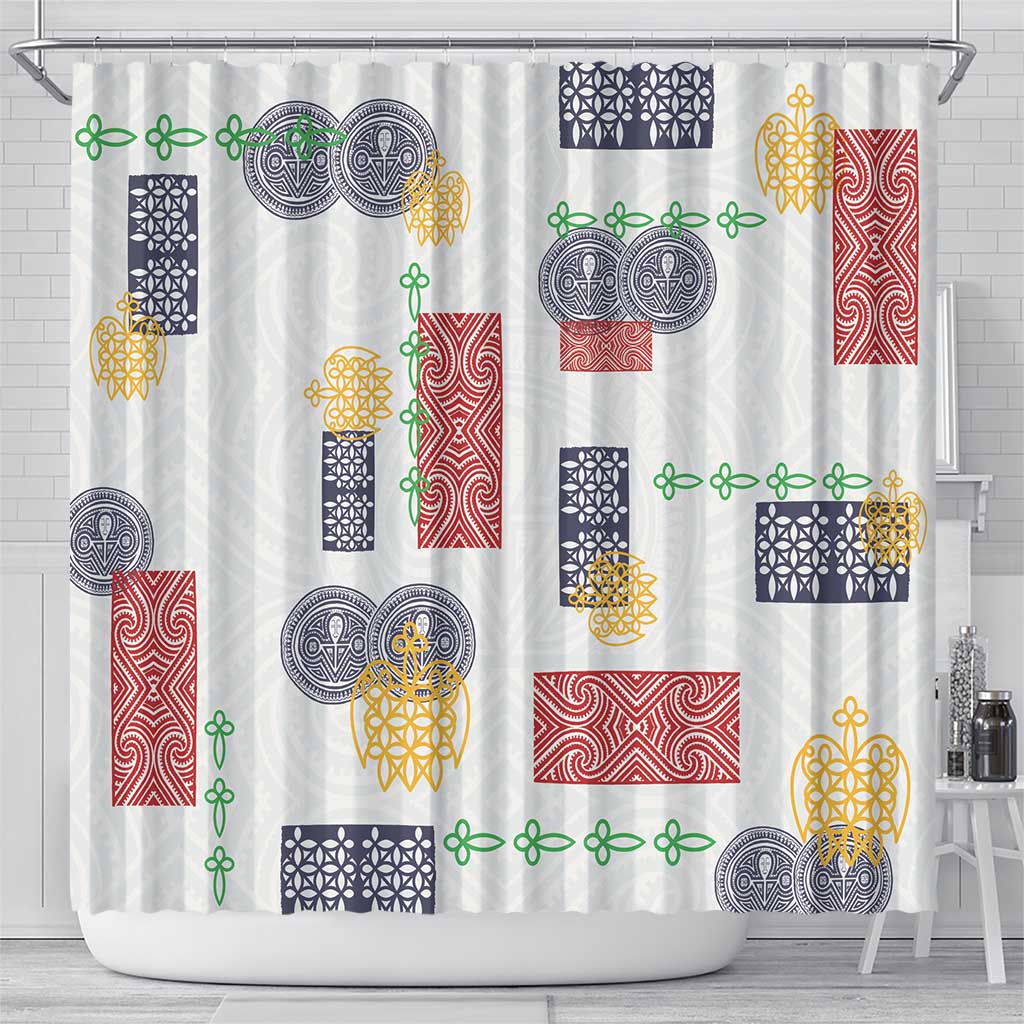 Vintage Lapita Shower Curtain Iconic Double Face Pattern LT05 - Polynesian Pride