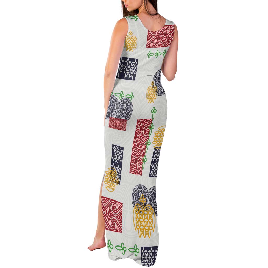 Vintage Lapita Tank Maxi Dress Iconic Double Face Pattern LT05 - Polynesian Pride
