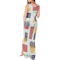 Vintage Lapita Tank Maxi Dress Iconic Double Face Pattern LT05 - Polynesian Pride
