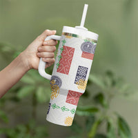 Vintage Lapita Tumbler With Handle Iconic Double Face Pattern LT05 - Polynesian Pride