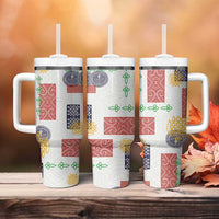 Vintage Lapita Tumbler With Handle Iconic Double Face Pattern LT05 - Polynesian Pride