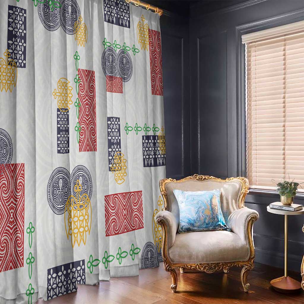Vintage Lapita Window Curtain Iconic Double Face Pattern LT05 - Polynesian Pride