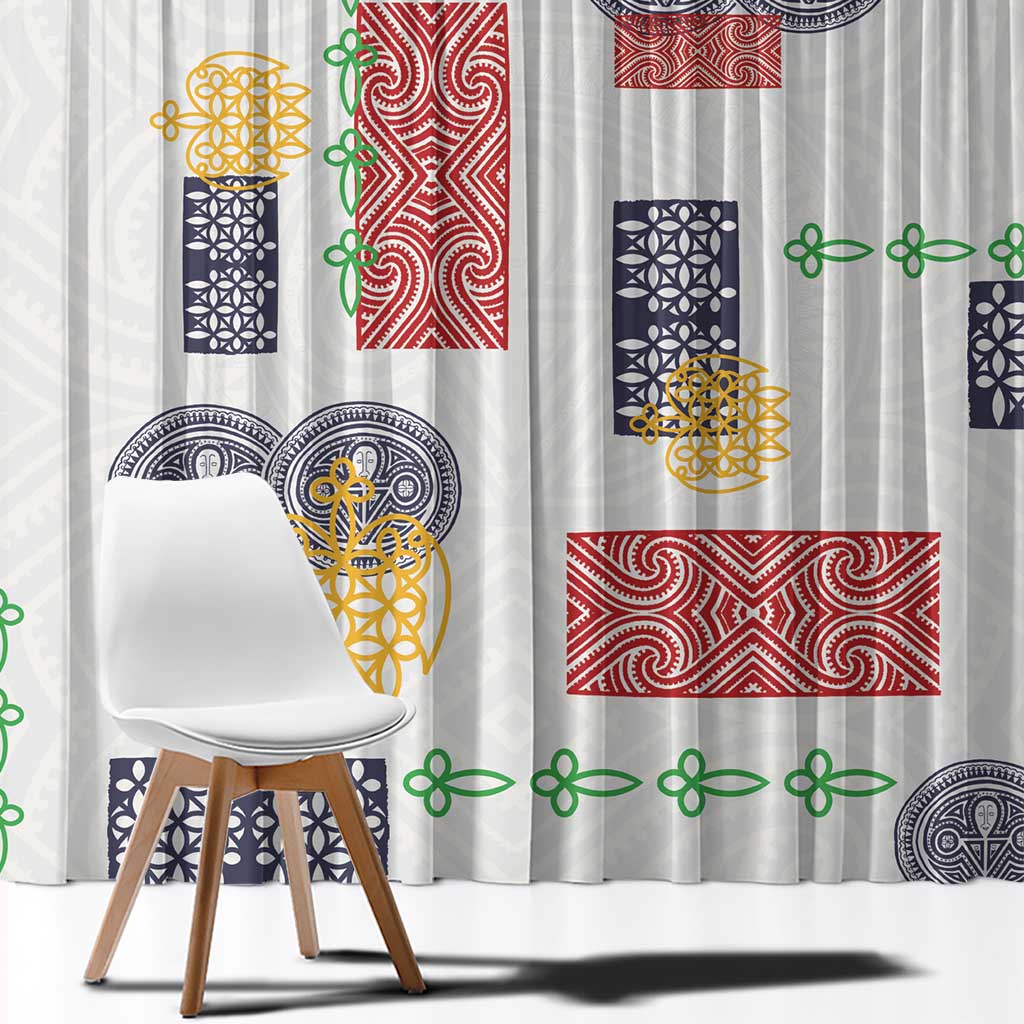 Vintage Lapita Window Curtain Iconic Double Face Pattern LT05 - Polynesian Pride