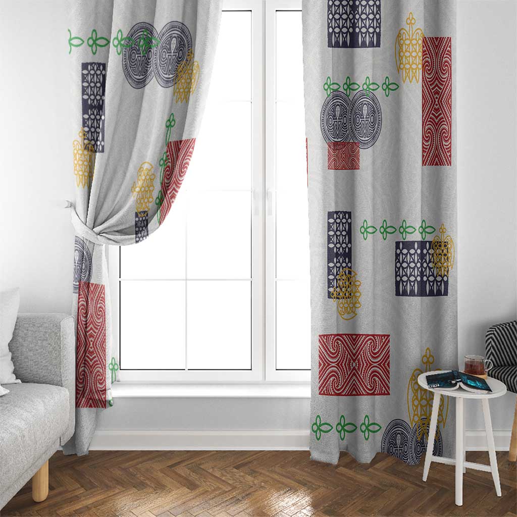 Vintage Lapita Window Curtain Iconic Double Face Pattern LT05 - Polynesian Pride