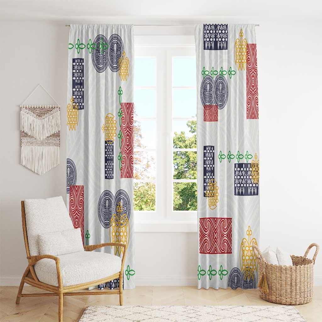 Vintage Lapita Window Curtain Iconic Double Face Pattern LT05 - Polynesian Pride