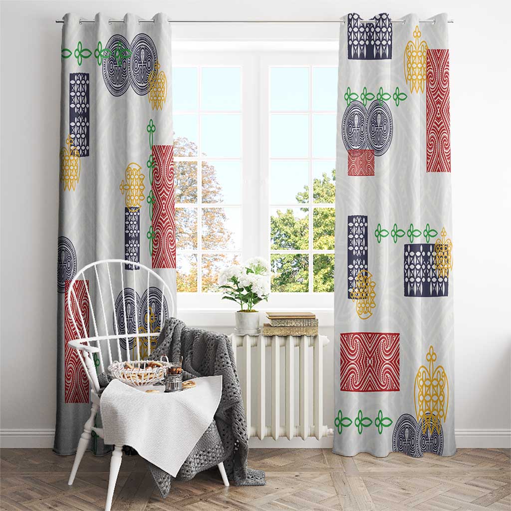Vintage Lapita Window Curtain Iconic Double Face Pattern LT05 - Polynesian Pride