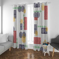 Vintage Lapita Window Curtain Iconic Double Face Pattern LT05 With Grommets Colorful - Polynesian Pride