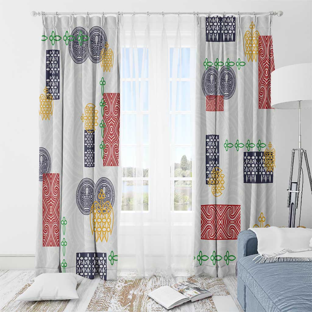 Vintage Lapita Window Curtain Iconic Double Face Pattern LT05 - Polynesian Pride
