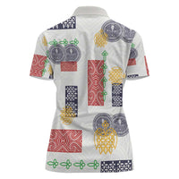 Vintage Lapita Women Polo Shirt Iconic Double Face Pattern LT05 - Polynesian Pride