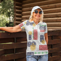 Vintage Lapita Women Polo Shirt Iconic Double Face Pattern LT05 - Polynesian Pride