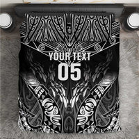 Custom New Zealand Fishing Bedding Set Aotearoa Maori Koru LT05 Black - Polynesian Pride