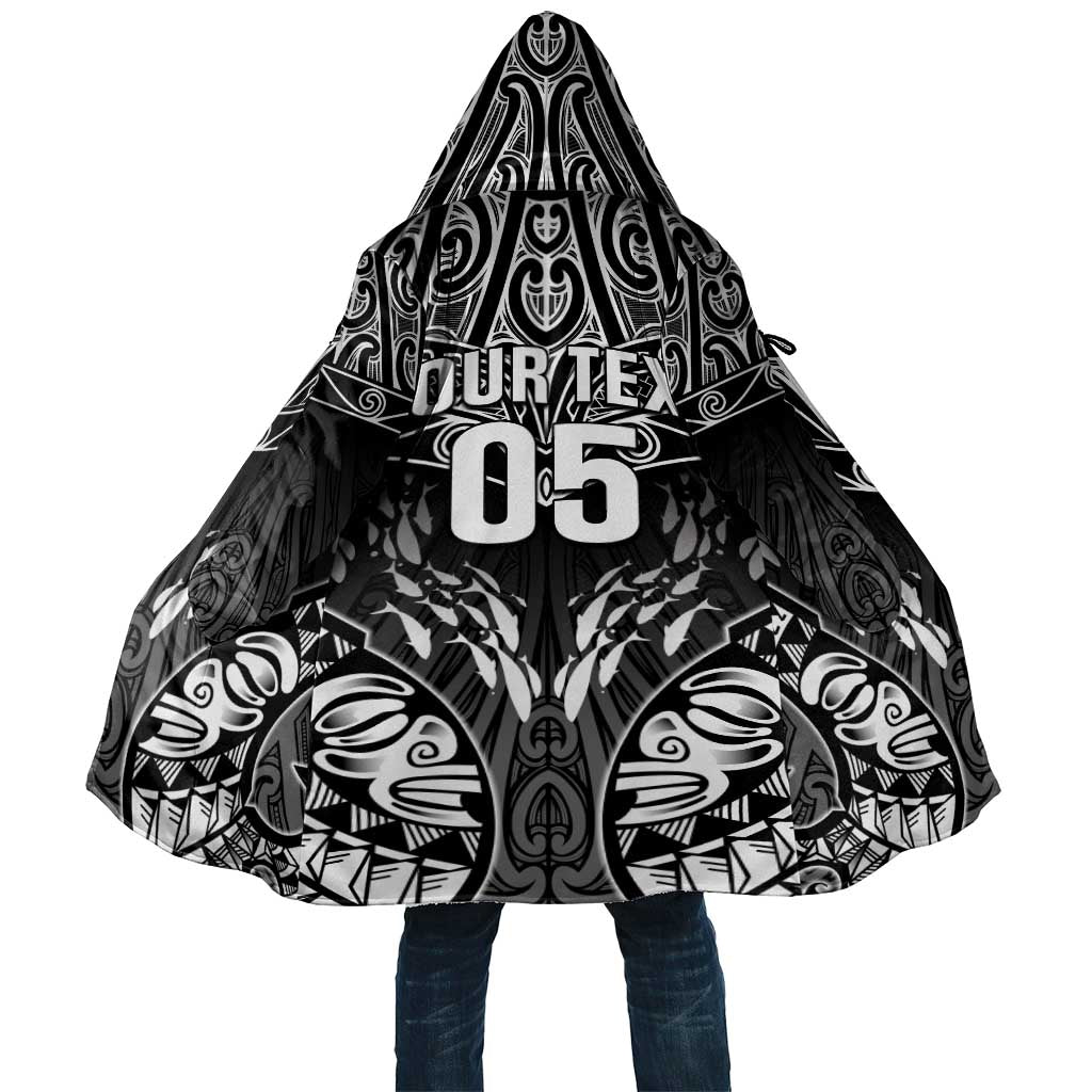 Custom New Zealand Fishing Cloak Aotearoa Maori Koru LT05 Unisex Black - Polynesian Pride