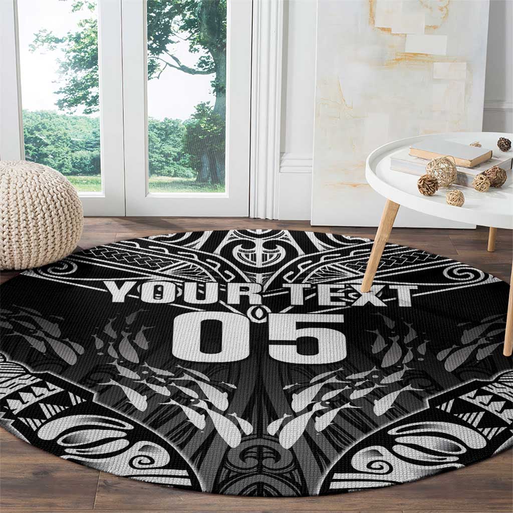 Custom New Zealand Fishing Round Carpet Aotearoa Maori Koru LT05 - Polynesian Pride