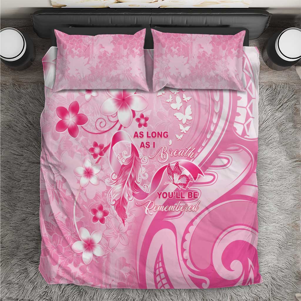 Memorial Pink Breast Cancer Awareness Bedding Set Plumeria Floral Tribal Pattern LT05 Pink - Polynesian Pride